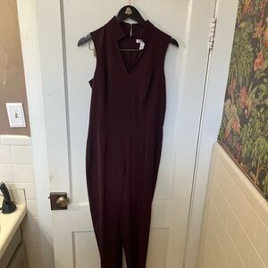 White House Black Market Sleeveless Plum Jumpsuit